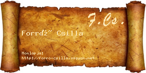 Forró Csilla névjegykártya