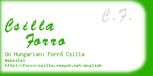 csilla forro business card
